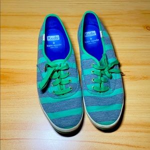 Keds X Kate Spade Green Stripe Sneakers